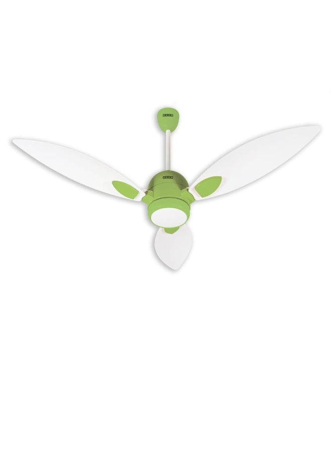 أوشا USHA New Bloom Series Sunspire Glow (Inspired by Sunflower) BLDC Ceiling Fan with Underlight with 3 Modes | RF Remote | Whisper-Quiet | Dust-Resistant (White & Light Green) - Image 1